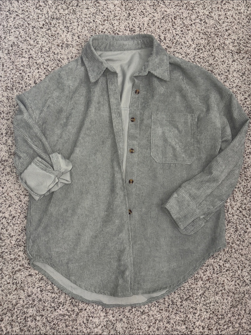 SAGE GREEN Corduroy Button-Up